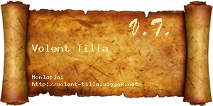 Volent Tilla névjegykártya